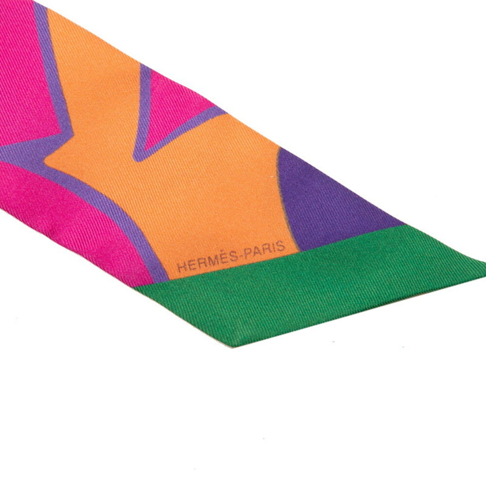 Hermes Twilly Graff Graffiti Scarf Muffler Multicolor Silk Women's HERMES - Picture 3 of 6